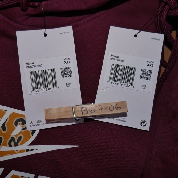 Nike Air Jordan Men's Size 2XL Sweatsuit 2pc Tracksuit Matching Burgundy Set NWT - Picture 3 of 11